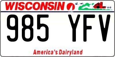 WI license plate 985YFV