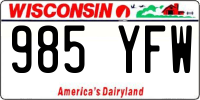WI license plate 985YFW