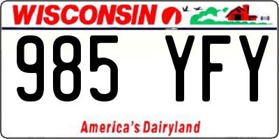 WI license plate 985YFY