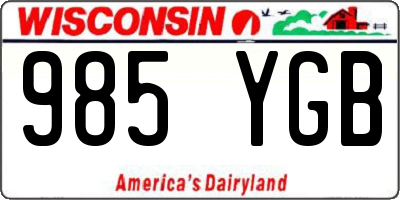 WI license plate 985YGB