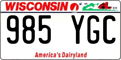 WI license plate 985YGC