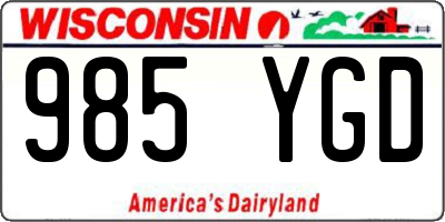 WI license plate 985YGD