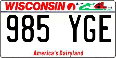 WI license plate 985YGE