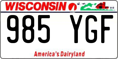 WI license plate 985YGF