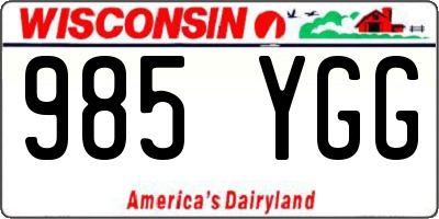 WI license plate 985YGG
