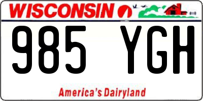WI license plate 985YGH