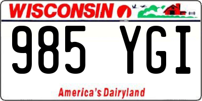 WI license plate 985YGI