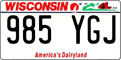 WI license plate 985YGJ