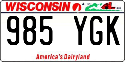 WI license plate 985YGK