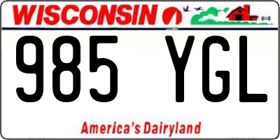 WI license plate 985YGL