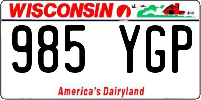 WI license plate 985YGP