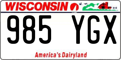 WI license plate 985YGX