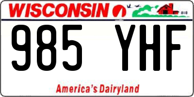 WI license plate 985YHF