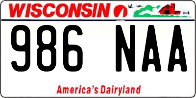 WI license plate 986NAA