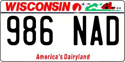 WI license plate 986NAD