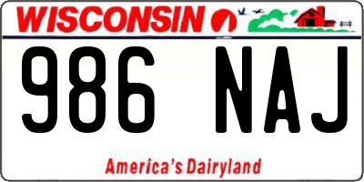 WI license plate 986NAJ