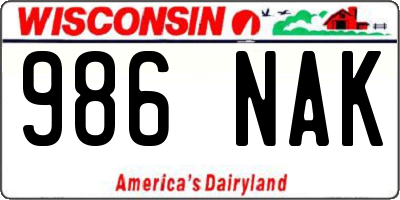 WI license plate 986NAK