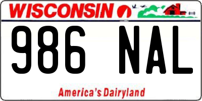 WI license plate 986NAL
