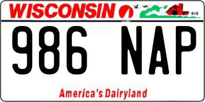 WI license plate 986NAP