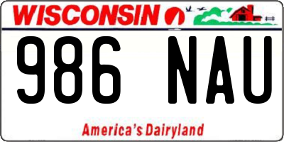 WI license plate 986NAU