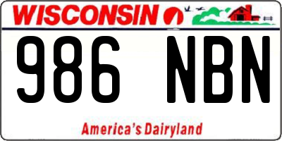 WI license plate 986NBN
