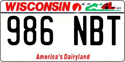 WI license plate 986NBT