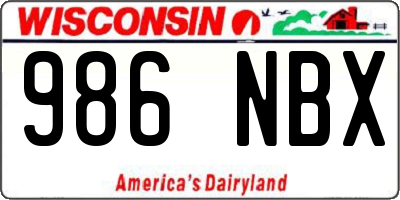 WI license plate 986NBX