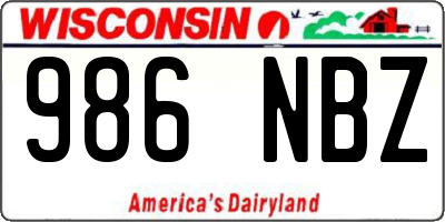 WI license plate 986NBZ