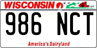 WI license plate 986NCT