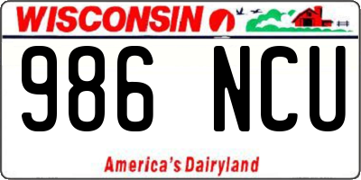 WI license plate 986NCU