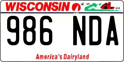 WI license plate 986NDA