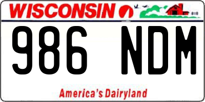 WI license plate 986NDM