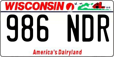 WI license plate 986NDR