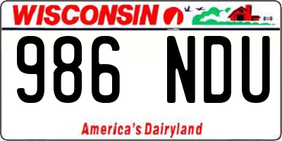 WI license plate 986NDU