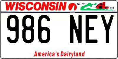 WI license plate 986NEY