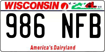 WI license plate 986NFB