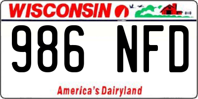 WI license plate 986NFD