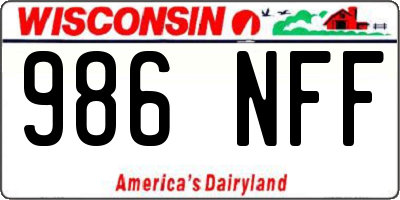 WI license plate 986NFF