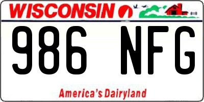 WI license plate 986NFG