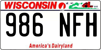WI license plate 986NFH