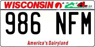 WI license plate 986NFM