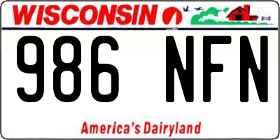 WI license plate 986NFN