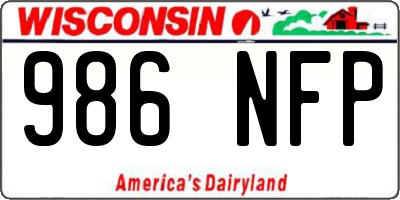 WI license plate 986NFP