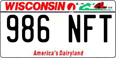 WI license plate 986NFT
