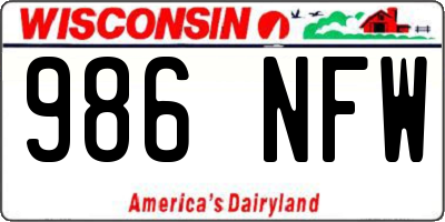 WI license plate 986NFW
