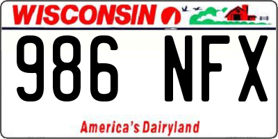 WI license plate 986NFX