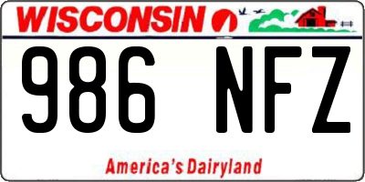 WI license plate 986NFZ