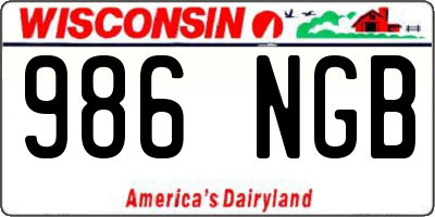 WI license plate 986NGB