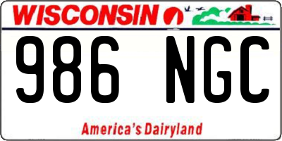 WI license plate 986NGC