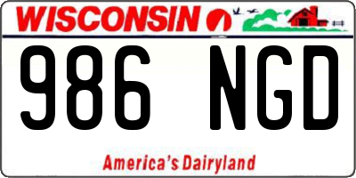 WI license plate 986NGD